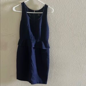 Club Monaco Blue Peplum Sheath Mini Dress